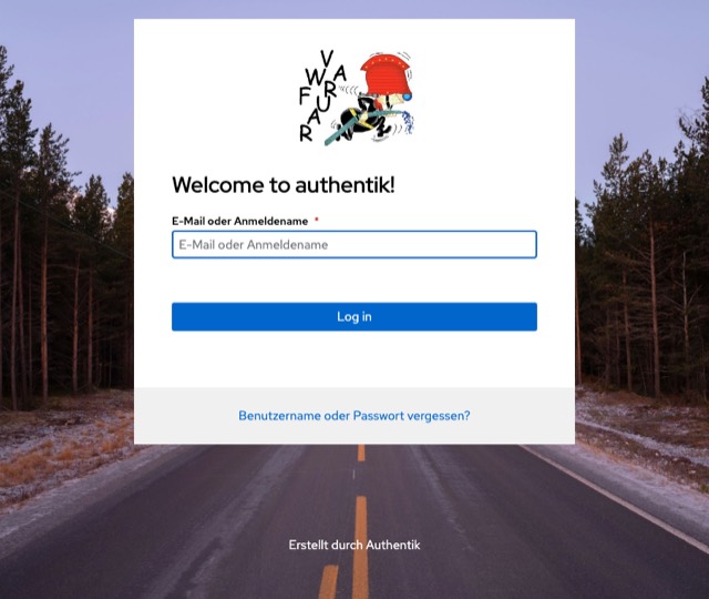 Anmeldeseite des Vereins