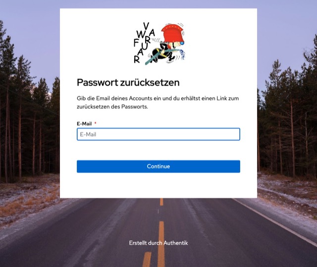 Formular zum Zurücksetzen des Passworts