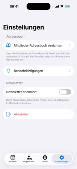 Einstellungen der App